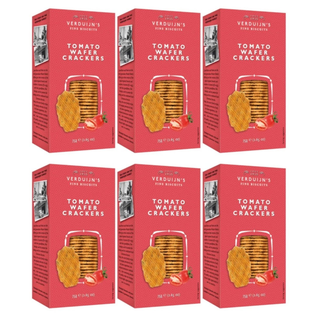 VERDUIJN'S VERDUIJN'S T Waffeln mit Käse Tomaten und Basilikum Cracker Feingebäck Snack Niederlande (6 x 75g) - Versanel -