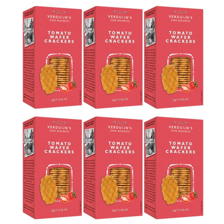 VERDUIJN'S VERDUIJN'S T Waffeln mit Käse Tomaten und Basilikum Cracker Feingebäck Snack Niederlande (6 x 75g) - Versanel -