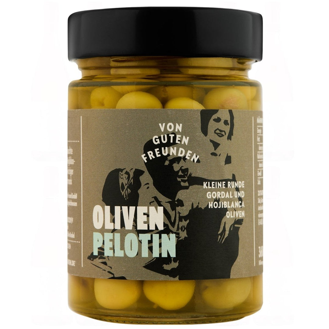Von guten Freunden Grüne Oliven mit Stein Oliven Pelotin Spanien (1 x 380 g) - Versanel - 