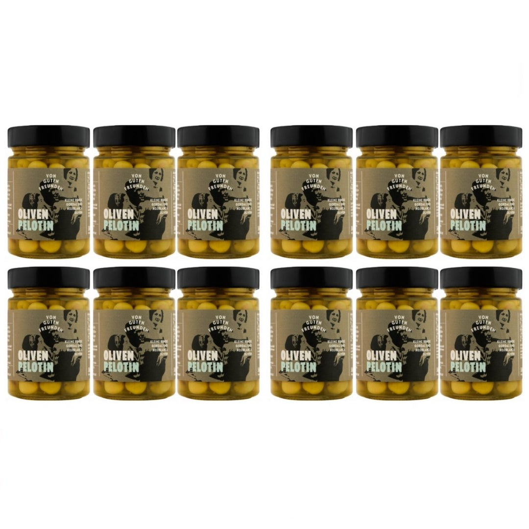 Von guten Freunden Grüne Oliven mit Stein Oliven Pelotin Spanien (12 x 380 g) - Versanel - 