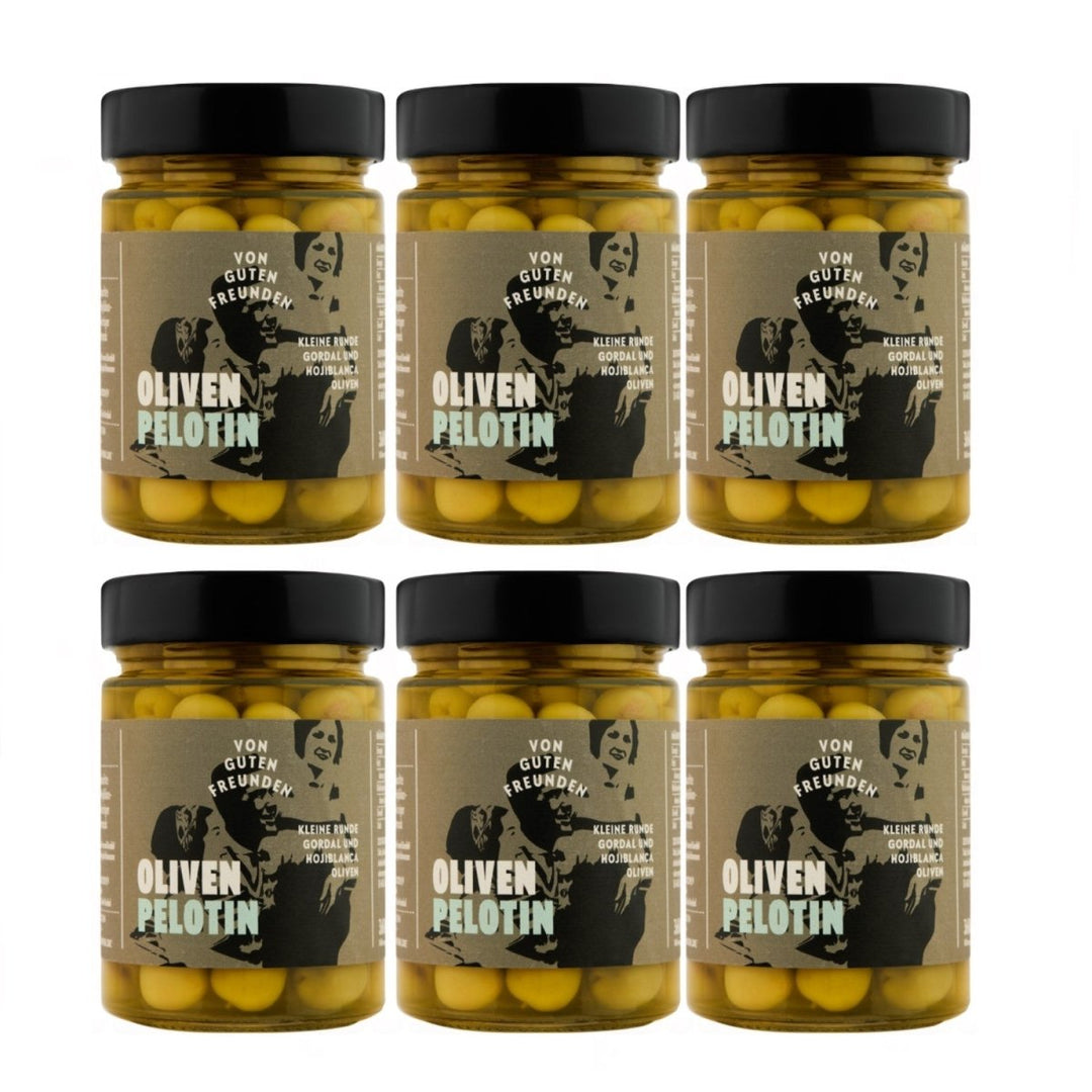 Von guten Freunden Grüne Oliven mit Stein Oliven Pelotin Spanien (6 x 380 g) - Versanel - 