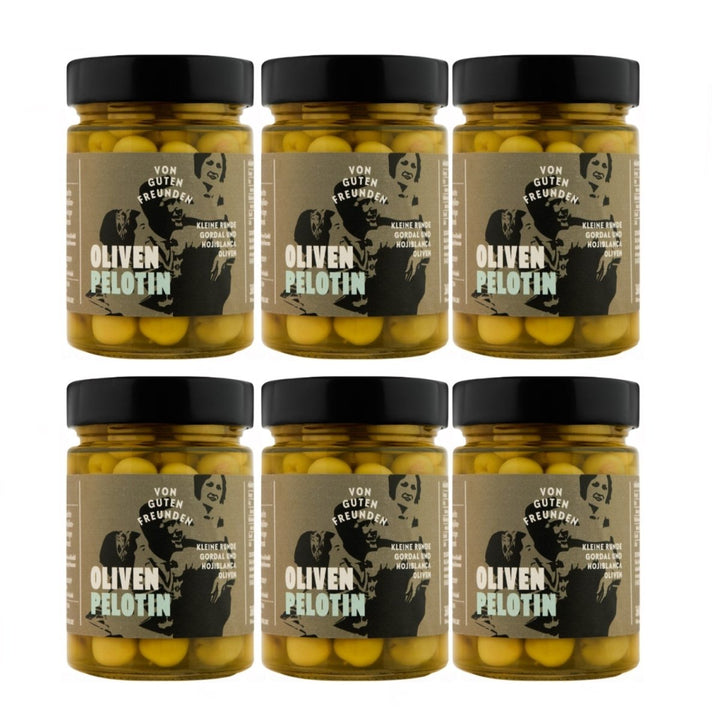 Von guten Freunden Grüne Oliven mit Stein Oliven Pelotin Spanien (6 x 380 g) - Versanel - 