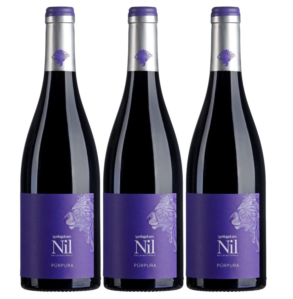 Weingut am Nil, Púrpura Rotweincuvee trocken, Deutscher Qualitätswein g.U. Pfalz Rotwein Wein Deutschland (3 x 0,75 l) - Versanel - 