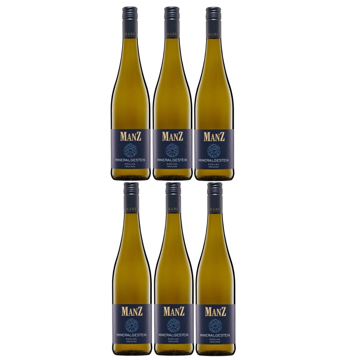 Weingut Manz Riesling Mineralgestein trocken weiß vegan Deutschland (6 x 0,75 l) - Versanel - 