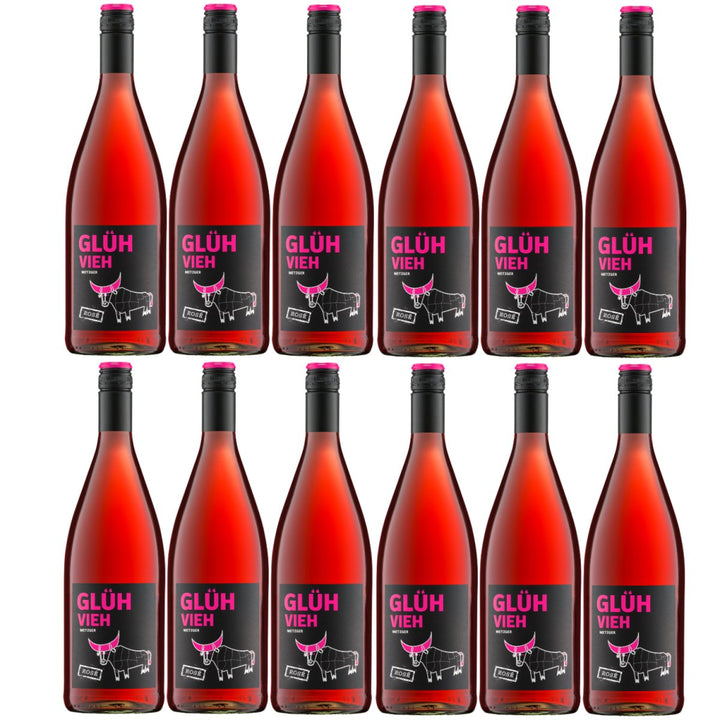 Weingut Uli Metzger Glühvieh Rosé Glühwein Rosé süß Deutschland (12 x 1l) - Versanel - 