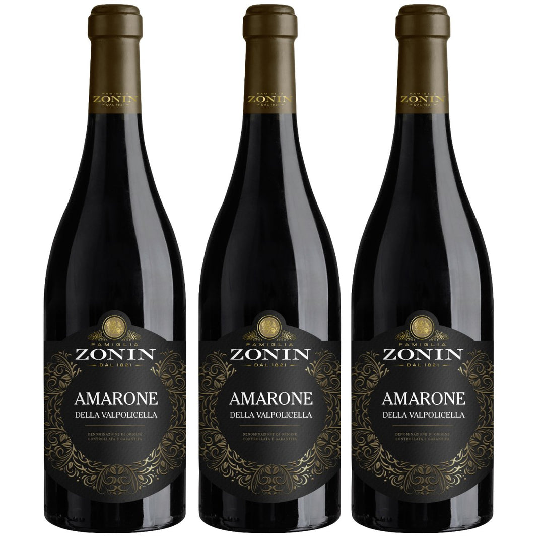 Zonin Amarone d. Valpolicella DOCG Rotwein Wein Trocken Valpolicella Italien (3 x 0,75l) - Versanel - Wein
