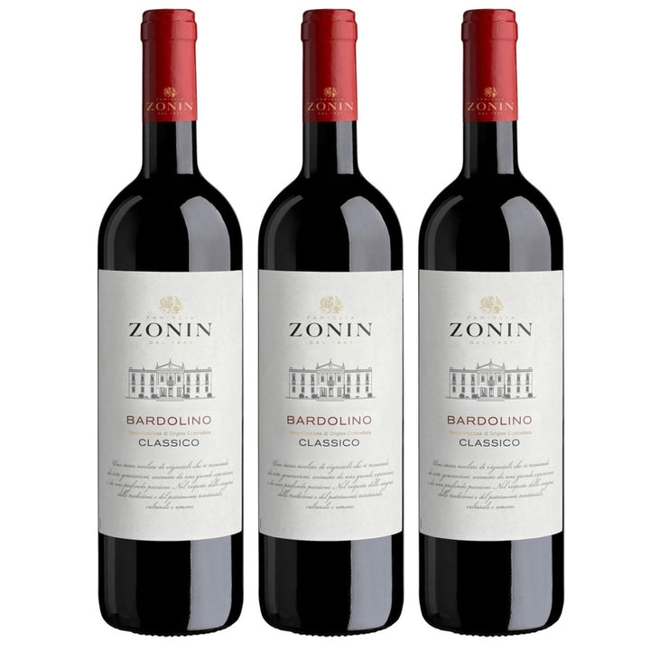 Zonin Classici Bardolino DOC Classico Rotwein Rot Trocken VEGAN Italien (3 x 0.75 l) - Versanel - Wein