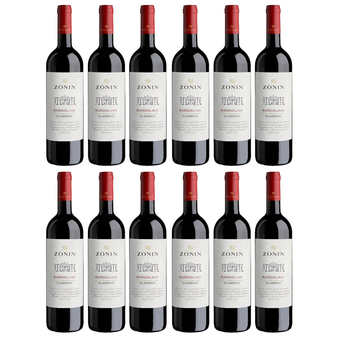 Zonin Classici Bardolino DOC Classico Rotwein Wein Trocken Bardolino Italien (12 x 0,75l) - Versanel - Wein
