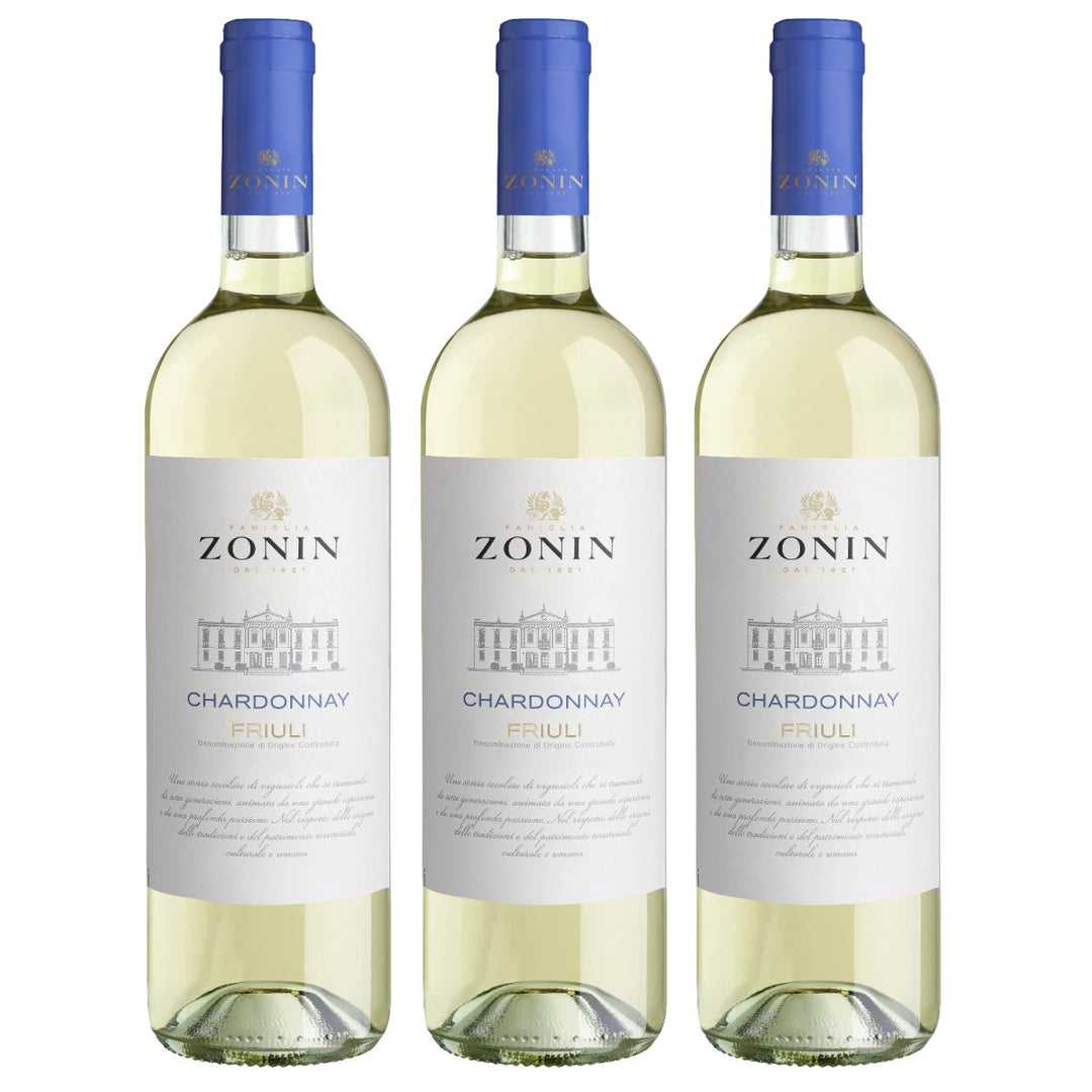 Zonin Classici Chardonnay Friuli Aquileia DOC Weißwein Wein Trocken Friuli Aquileia Italien (3 x 0,75l) - Versanel - Wein