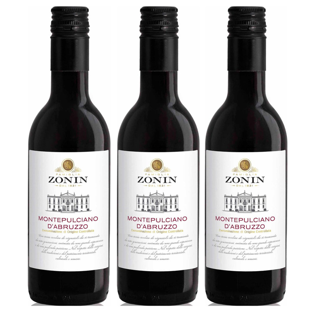 Zonin Classici Montepulciano D'Abr. DOC 0.25 L Rotwein Wein Trocken Montepulciano d'Abruzzo Italien (3 x 0,25l) - Versanel - Wein