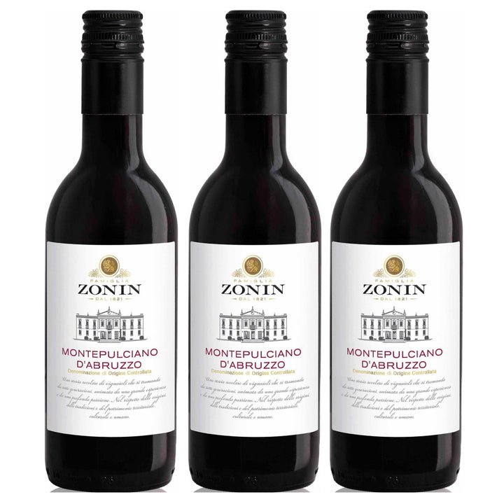 Zonin Classici Montepulciano D'Abr. DOC 0.25 L Rotwein Wein Trocken Montepulciano d'Abruzzo Italien (3 x 0,25l) - Versanel - Wein