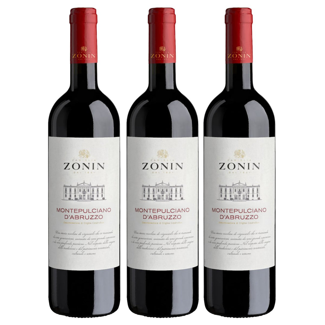 Zonin Classici Montepulciano d'Abruzzo DOC Rotwein Wein Trocken Montepulciano d'Abruzzo Italien (3 x 0,75l) - Versanel - Wein