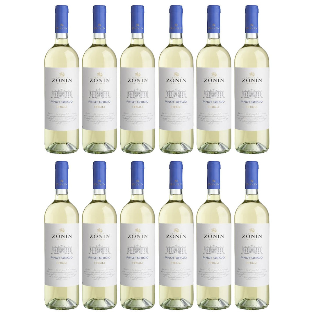 Zonin Classici Pinot Grigio Friuli DOC Weißwein Wein Trocken Friuli Aquileia Italien (12 x 0,75l) - Versanel - Wein