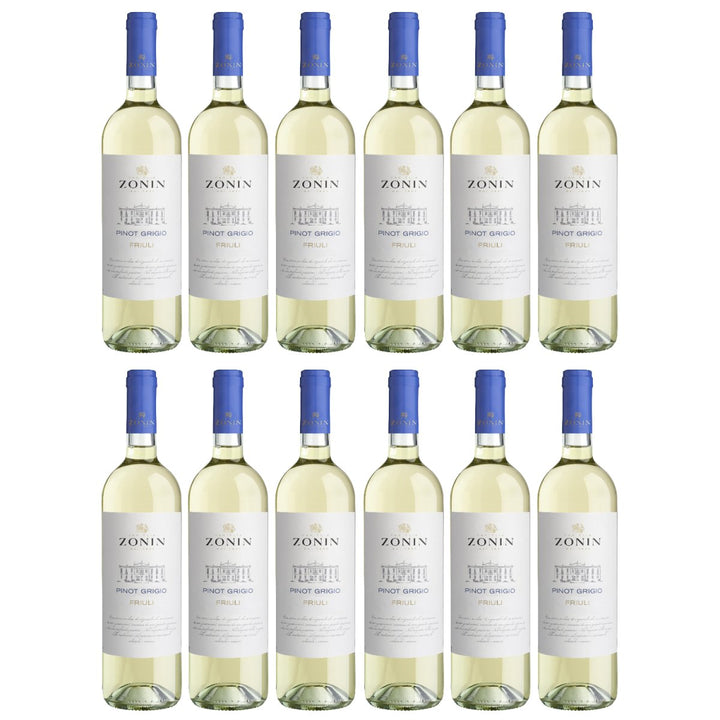 Zonin Classici Pinot Grigio Friuli DOC Weißwein Wein Trocken Friuli Aquileia Italien (12 x 0,75l) - Versanel - Wein