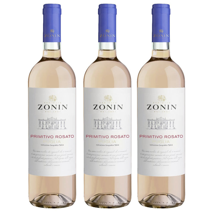 Zonin Classici Primitivo Puglia Rosato IGT Roséwein Wein Trocken Puglia Italien (3 x 0,75l) - Versanel - Wein