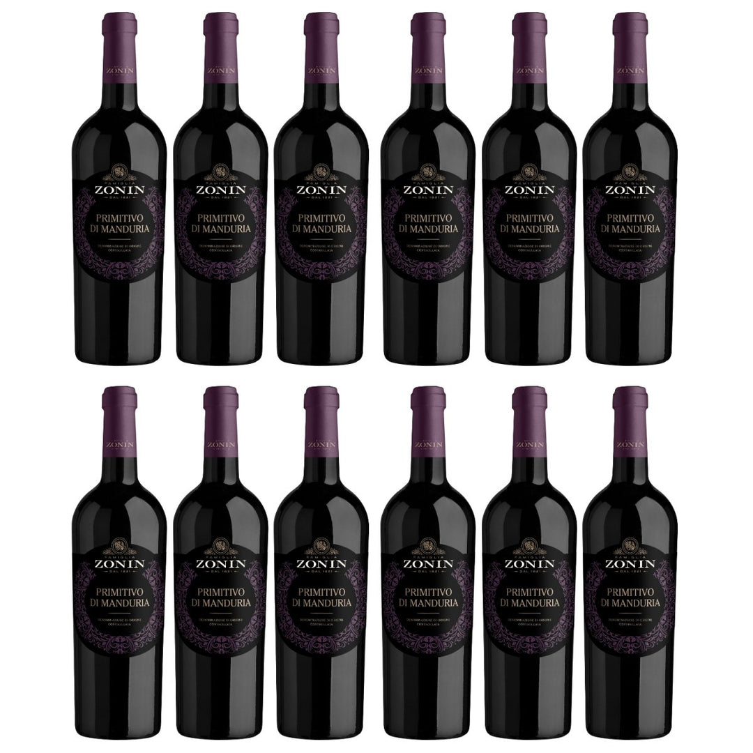Zonin Primitivo Di Manduria DOC Rotwein Wein Halbtrocken Primitivo di Manduria Italien (12 x 0,75l) - Versanel - Wein