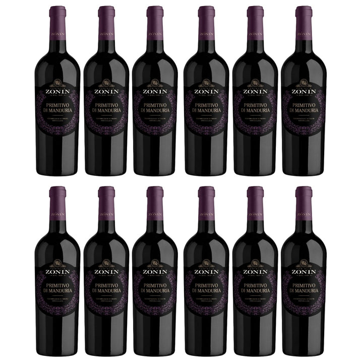 Zonin Primitivo Di Manduria DOC Rotwein Wein Halbtrocken Primitivo di Manduria Italien (12 x 0,75l) - Versanel - Wein