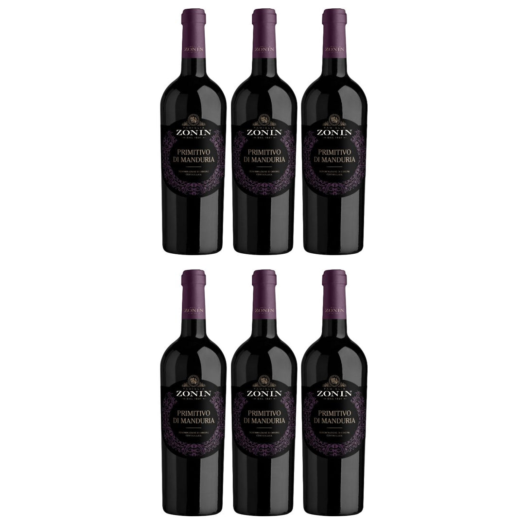 Zonin Primitivo Di Manduria DOC Rotwein Wein Halbtrocken Primitivo di Manduria Italien (6 x 0,75l) - Versanel - Wein
