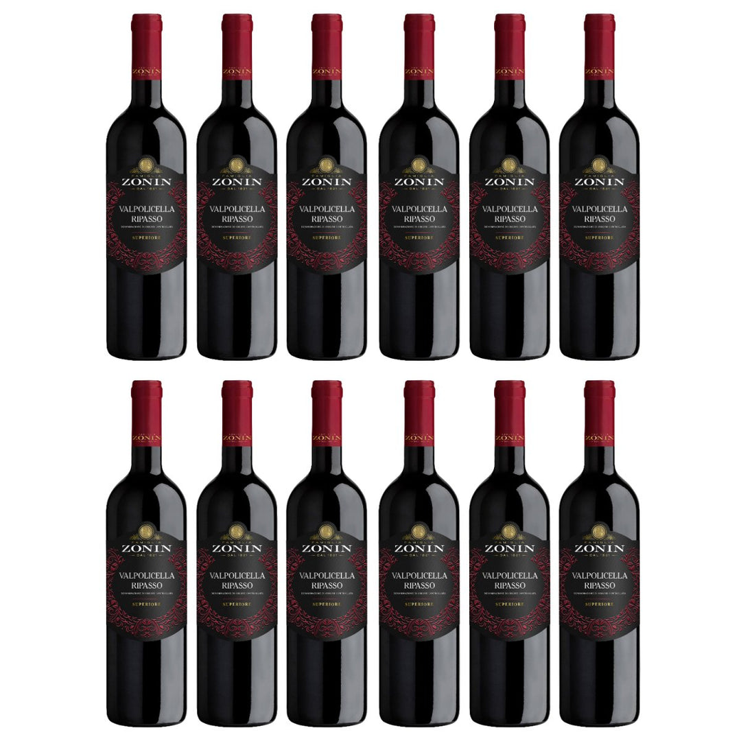 Zonin Ripasso Valpolicella Superiore DOC Rotwein Wein Trocken Valpolicella Italien (12 x 0,75l) - Versanel - Wein