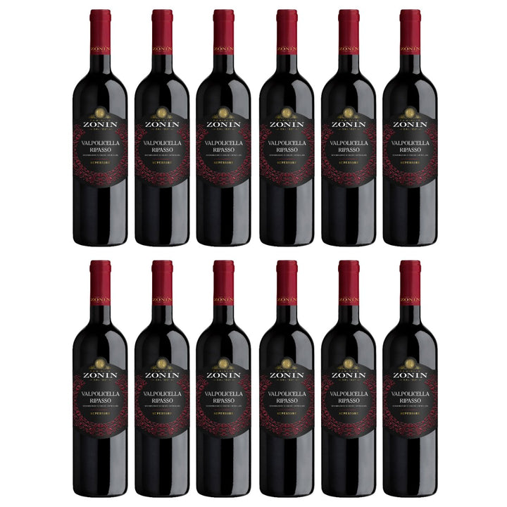 Zonin Ripasso Valpolicella Superiore DOC Rotwein Wein Trocken Valpolicella Italien (12 x 0,75l) - Versanel - Wein