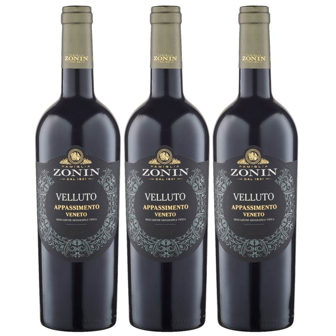 Zonin Velluto Appassimento Rotwein Wein Halbtrocken Veneto Italien (3 x 0,75l) - Versanel - Wein