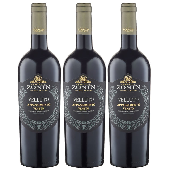 Zonin Velluto Appassimento Rotwein Wein Halbtrocken Veneto Italien (3 x 0,75l) - Versanel - Wein