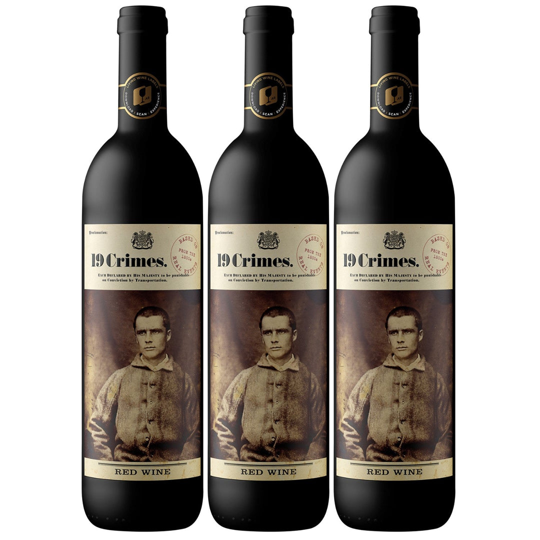 19 Crimes Red Blend Cabernet Sauvignon Merlot Shiraz Rotwein Wein Trocken Australien (3 x 0.75l) - Versanel - Wein