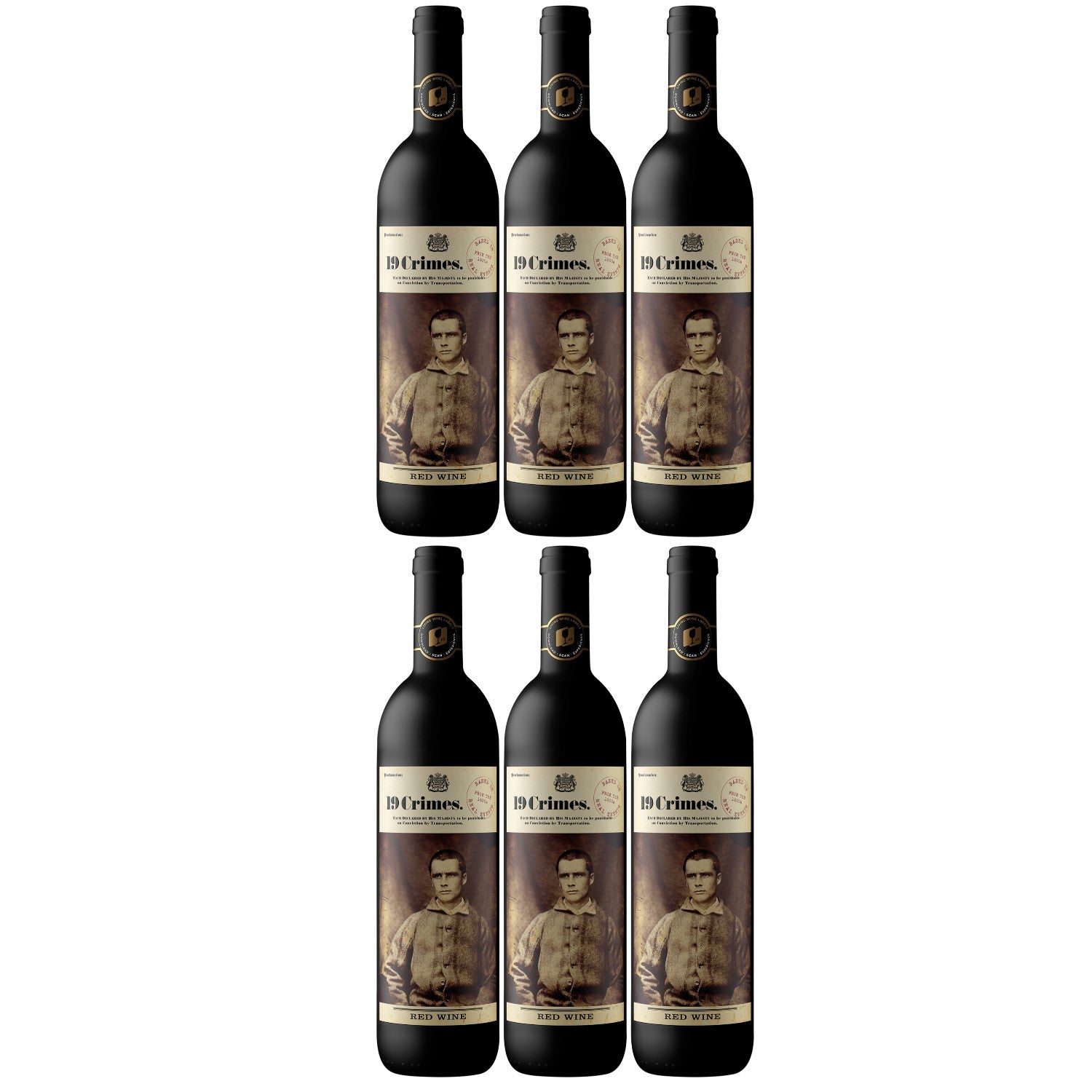 19 Crimes Red Blend Cabernet Sauvignon Merlot Shiraz Rotwein Wein Trocken Australien (6 x 0.75l) - Versanel - Wein