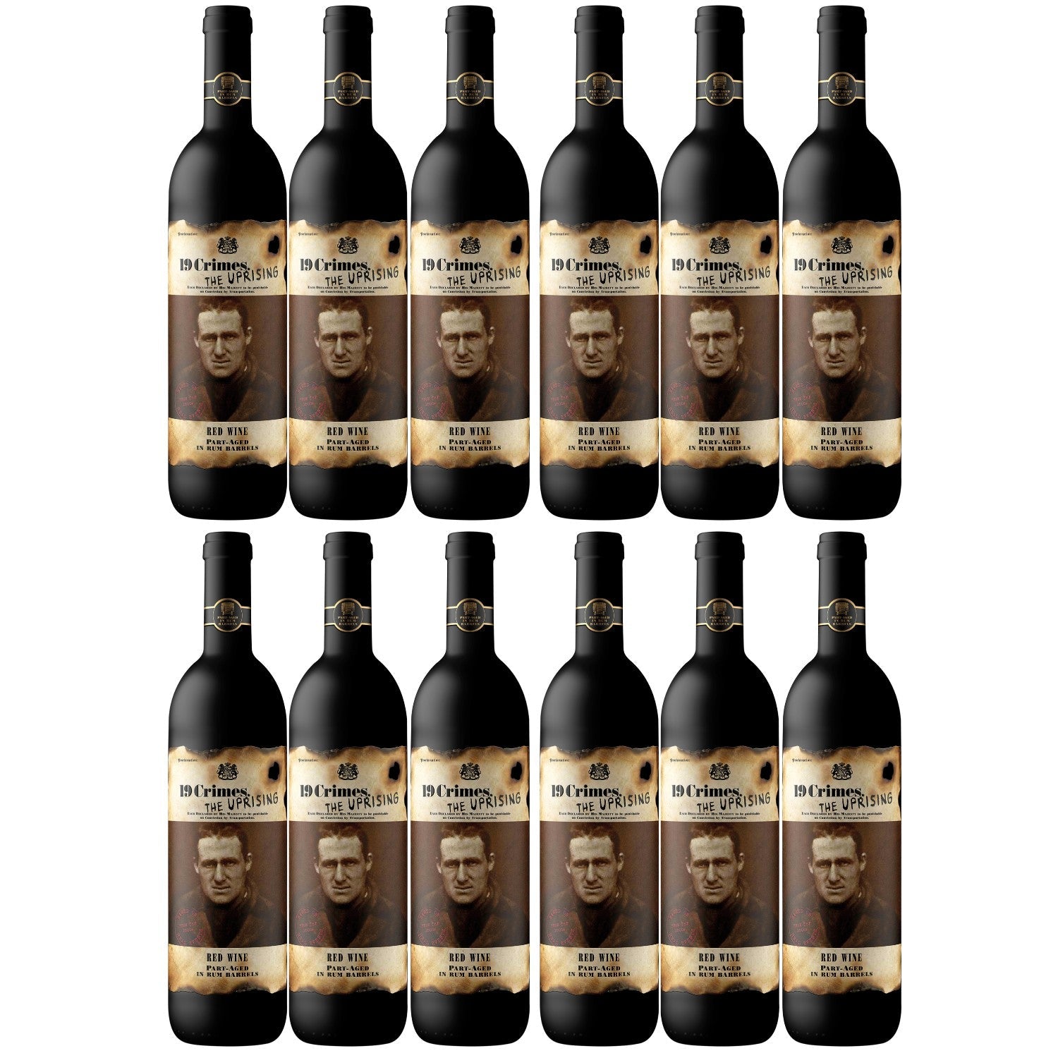 19 Crimes The Uprising Red Shiraz Durif Grenache Rotwein Wein Trocken Australien (12 x 0.75l) - Versanel - Wein
