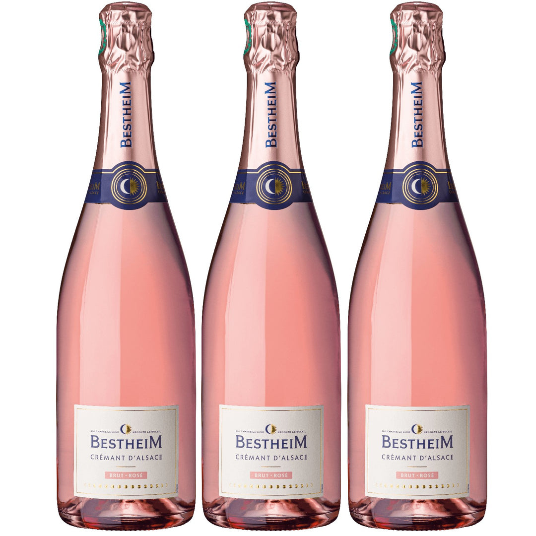 Bestheim Crémant d'Alsace Brut Rosé Schaumwein trocken Frankreich (3 x 0,75l)