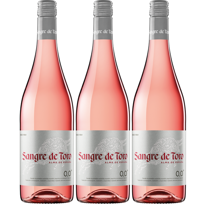 Miguel Torres Sangre de Toro 0.0 Rosado Roséwein alkoholfrei Wein trocken vegan Spanien (3 x 0,75l)