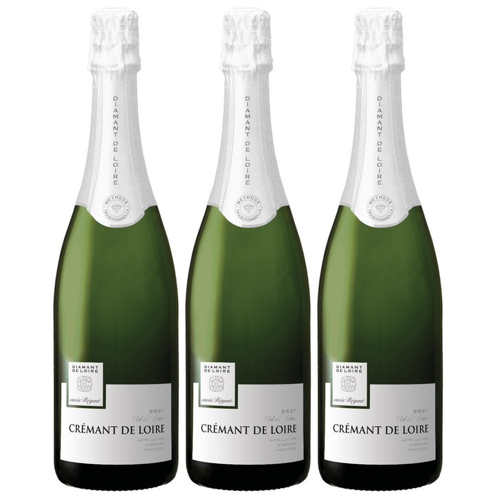 Diamant de Loire Brut Crémant de Loire Schaumwein trocken Frankreich (3 x 0,75l)