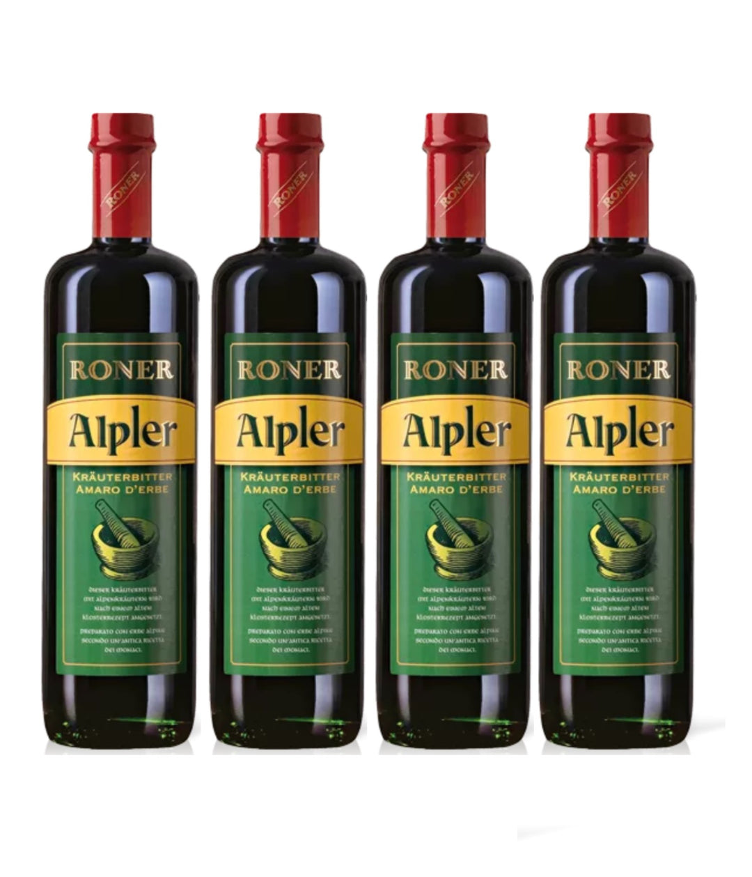 Roner Alpler Kräuterbitter Kräuterlikör 40% Italien (4 x 0.7l)