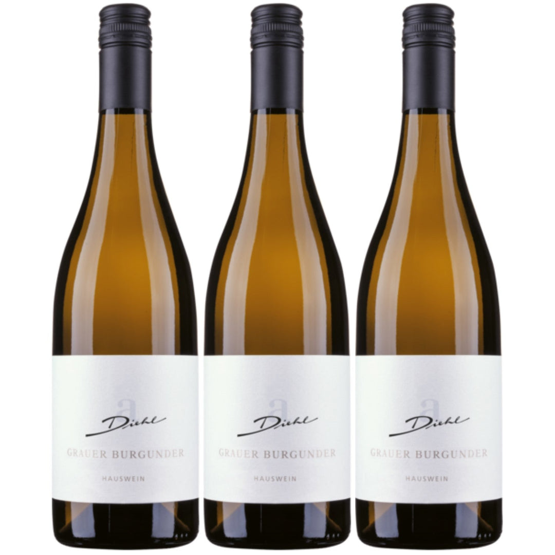 A. Diehl Grauer Burgunder Hauswein Weißwein deutscher Wein trocken QbA (3 x 0.75l) - Versanel -