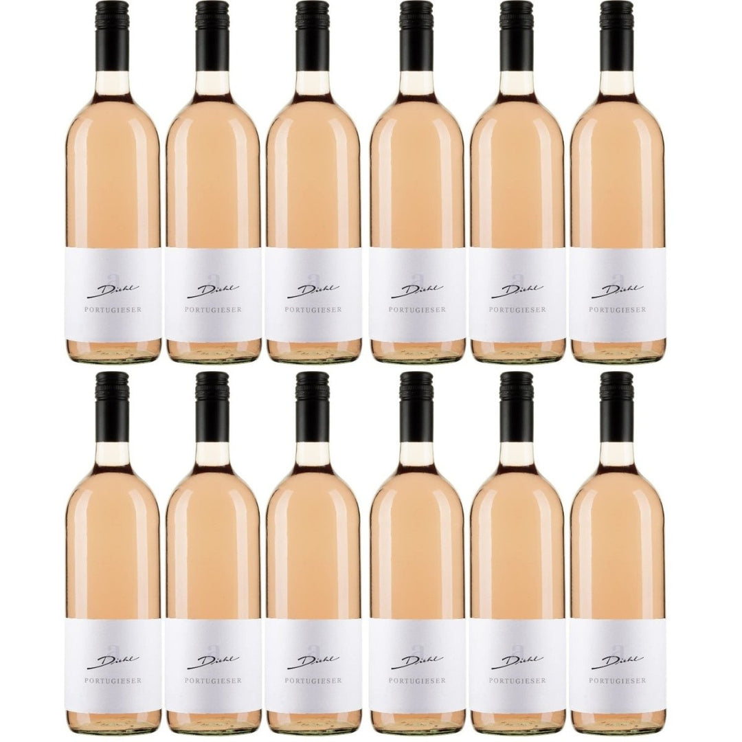 A. Diehl Portugieser Weißherbst trocken Pfalz Dt. Qualitätswein Literflasche (12 x 1.0l) - Versanel -