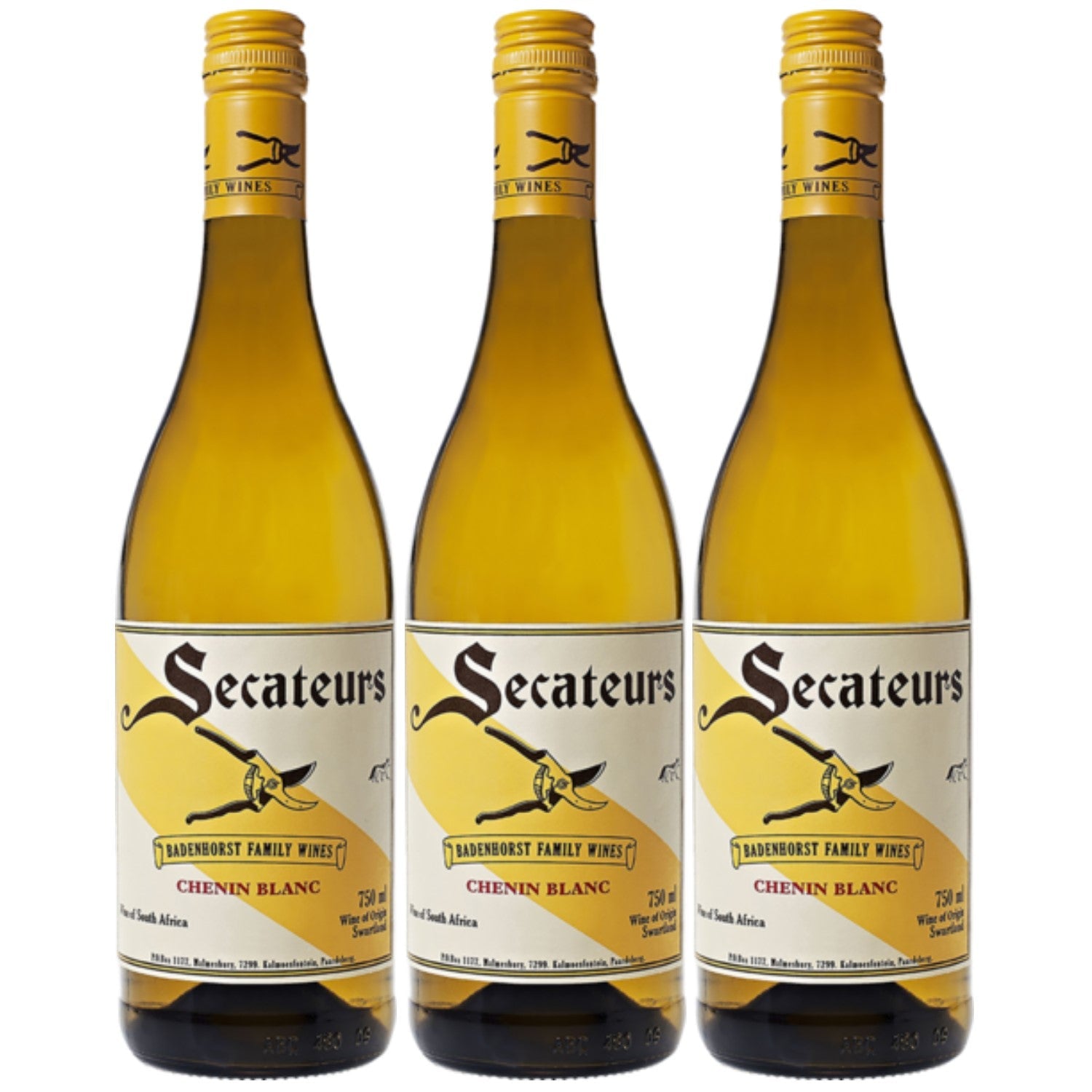 AA Badenhorst Secateurs Chenin Blanc Swartland Weißwein veganer Wein trocken Südafrika (3 x 0.75l) - Versanel -