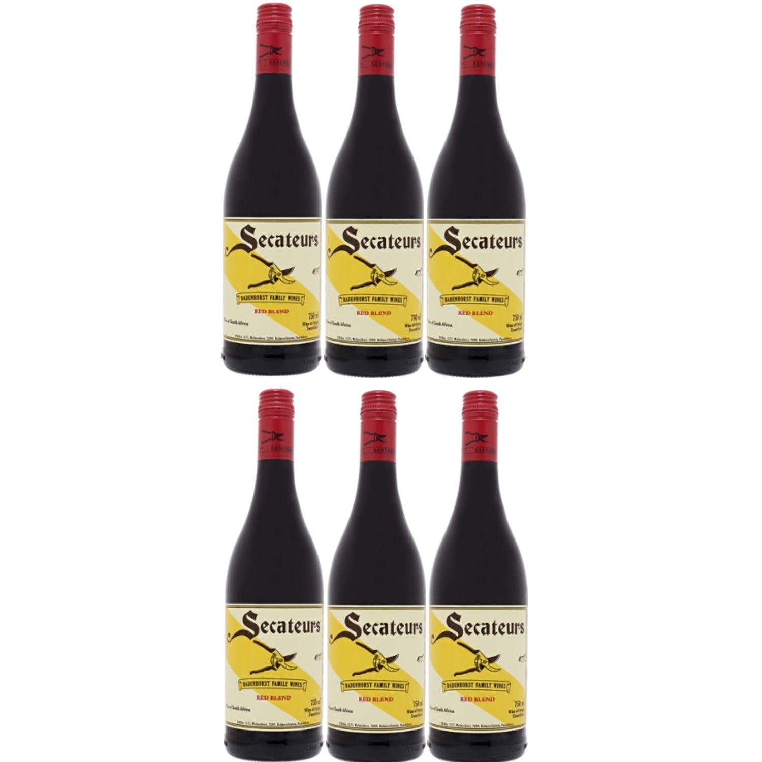 AA Badenhorst Secateurs Red Blend Swartland Rotwein veganer Wein trocken Südafrika (6 x 0.75l) - Versanel -