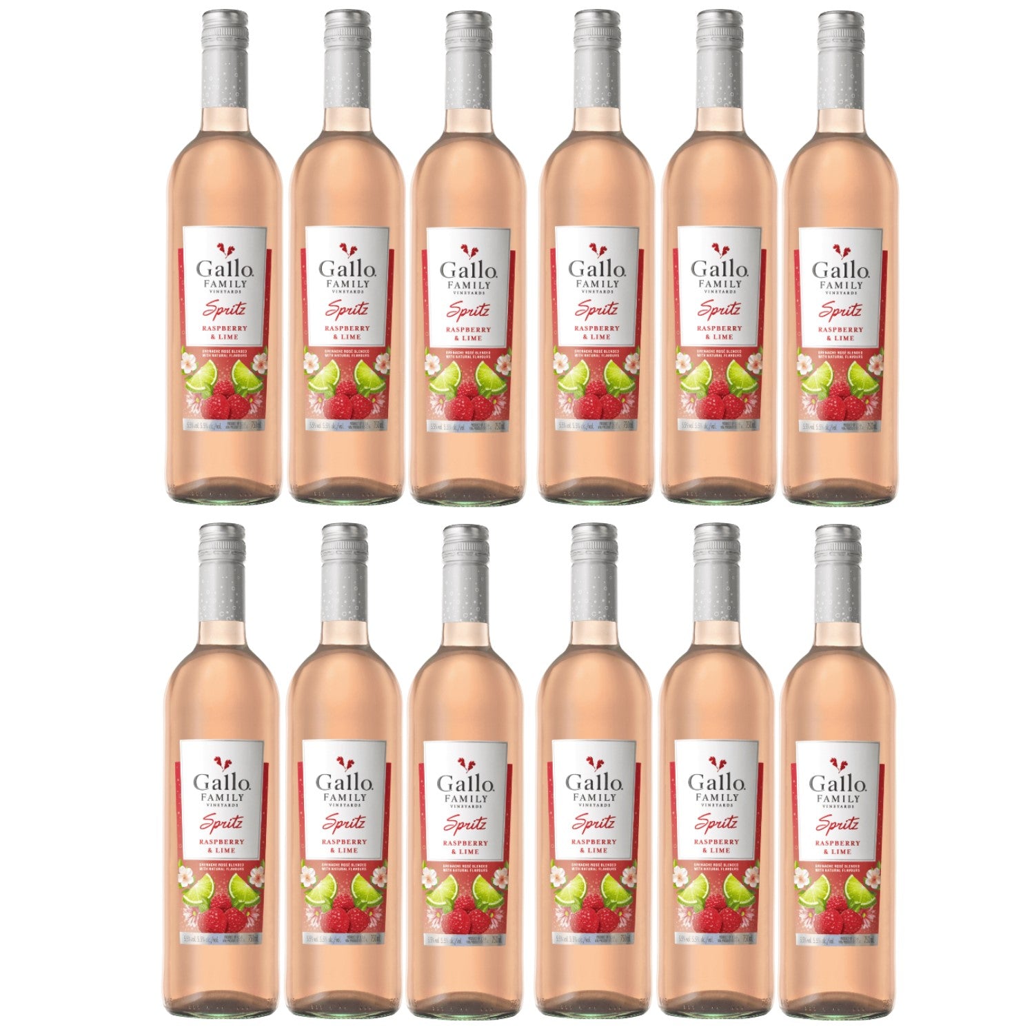 Gallo Family Vineyards Spritz Himbeere Limette Raspberry Lime Roséwein lieblich fruchtig Kalifornien California USA (12 x 0,75l)