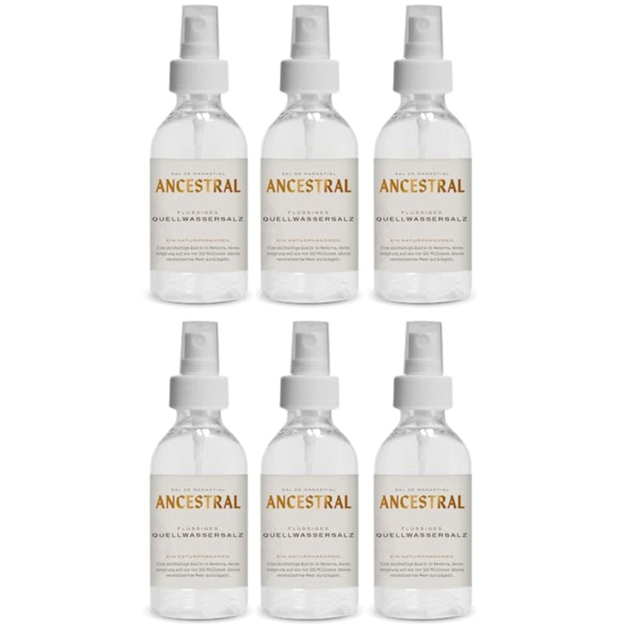 Ancestral Sal de Manantial Liquida | flüssiges Quellwassersalz 200 ml | flüssiges Salzspray aus 220 Millionen Jahre altem Gesteinsquellwasser in Navarra (6 x 0,2 l) - Versanel -