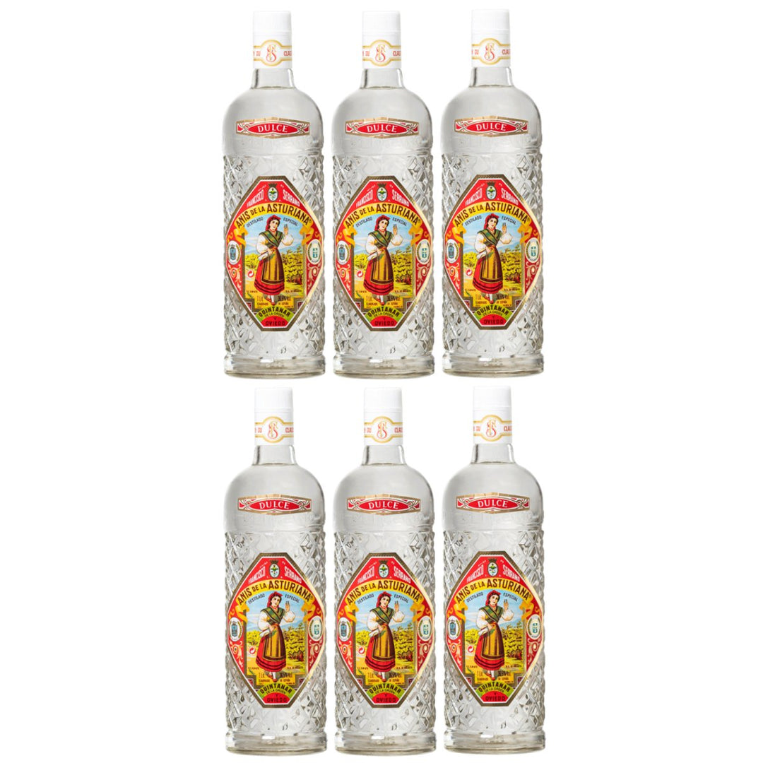 Anis de la Asturiana Dulce Anis Likör Süß Spanien (6 x 1,0l) - Versanel -