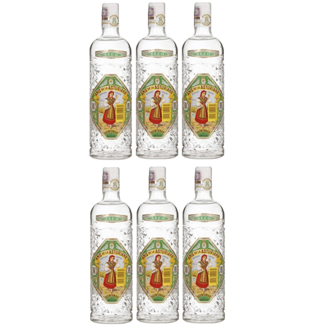 Anis de la Asturiana Seco Anis Likör Trocken Spanien (6 x 1,0l) - Versanel -