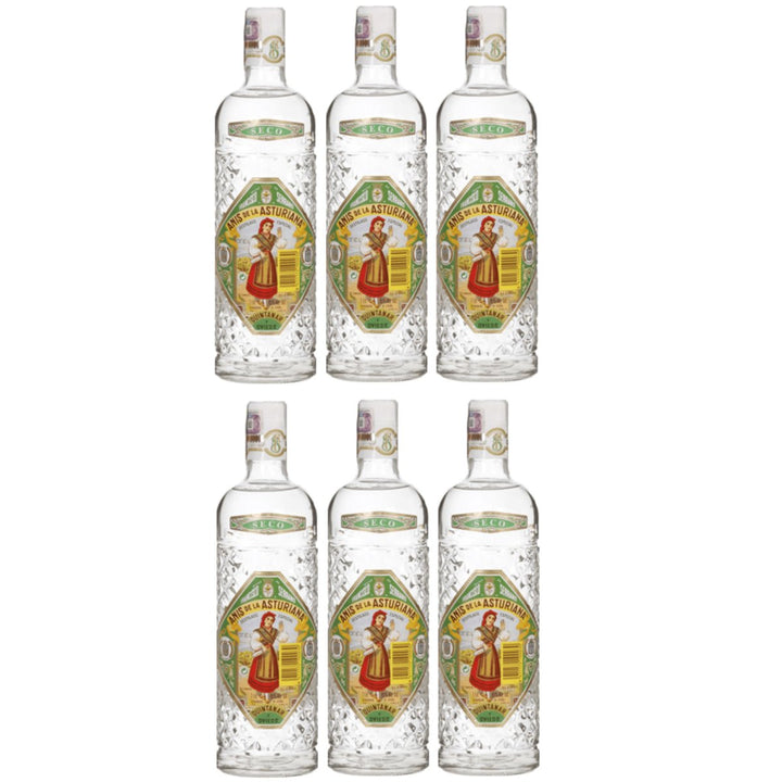 Anis de la Asturiana Seco Anis Likör Trocken Spanien (6 x 1,0l) - Versanel -