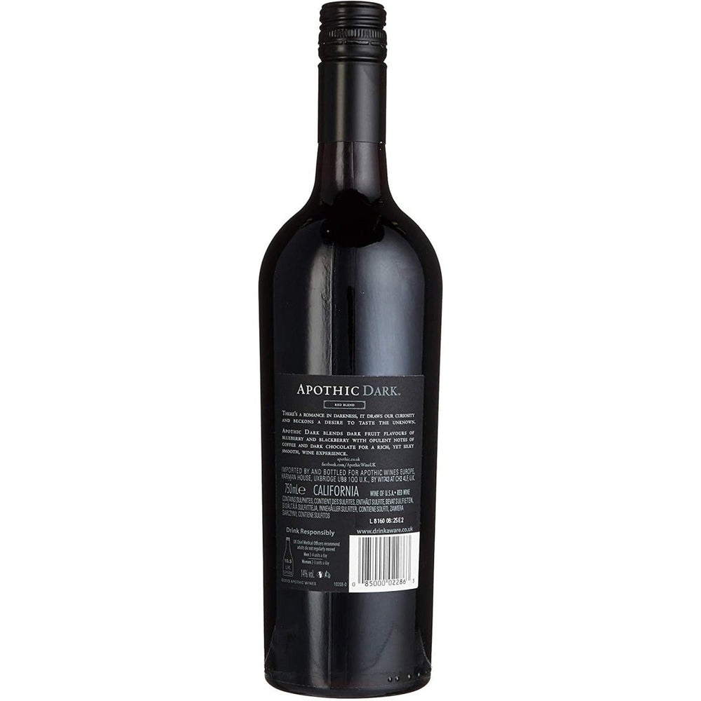 Apothic Dark Rotwein Cuvée Wein trocken Kalifornien (1 x 0.75l) - Versanel -