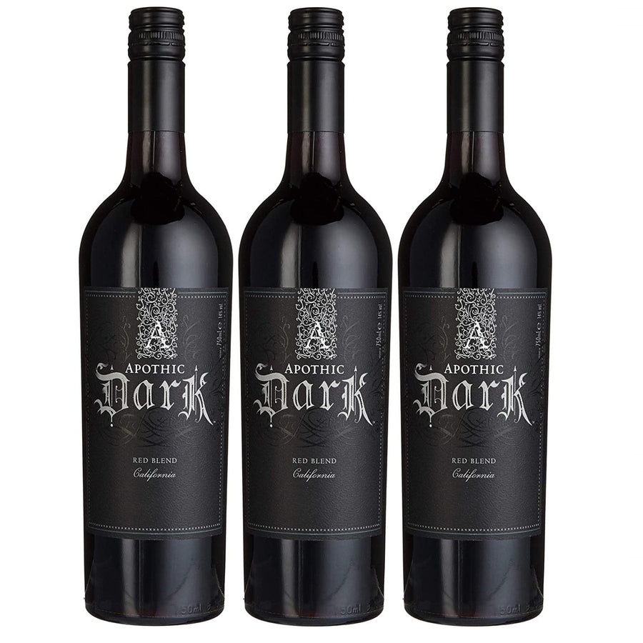 Apothic Dark Rotwein Cuvée Wein trocken Kalifornien (3 x 0.75l) - Versanel -