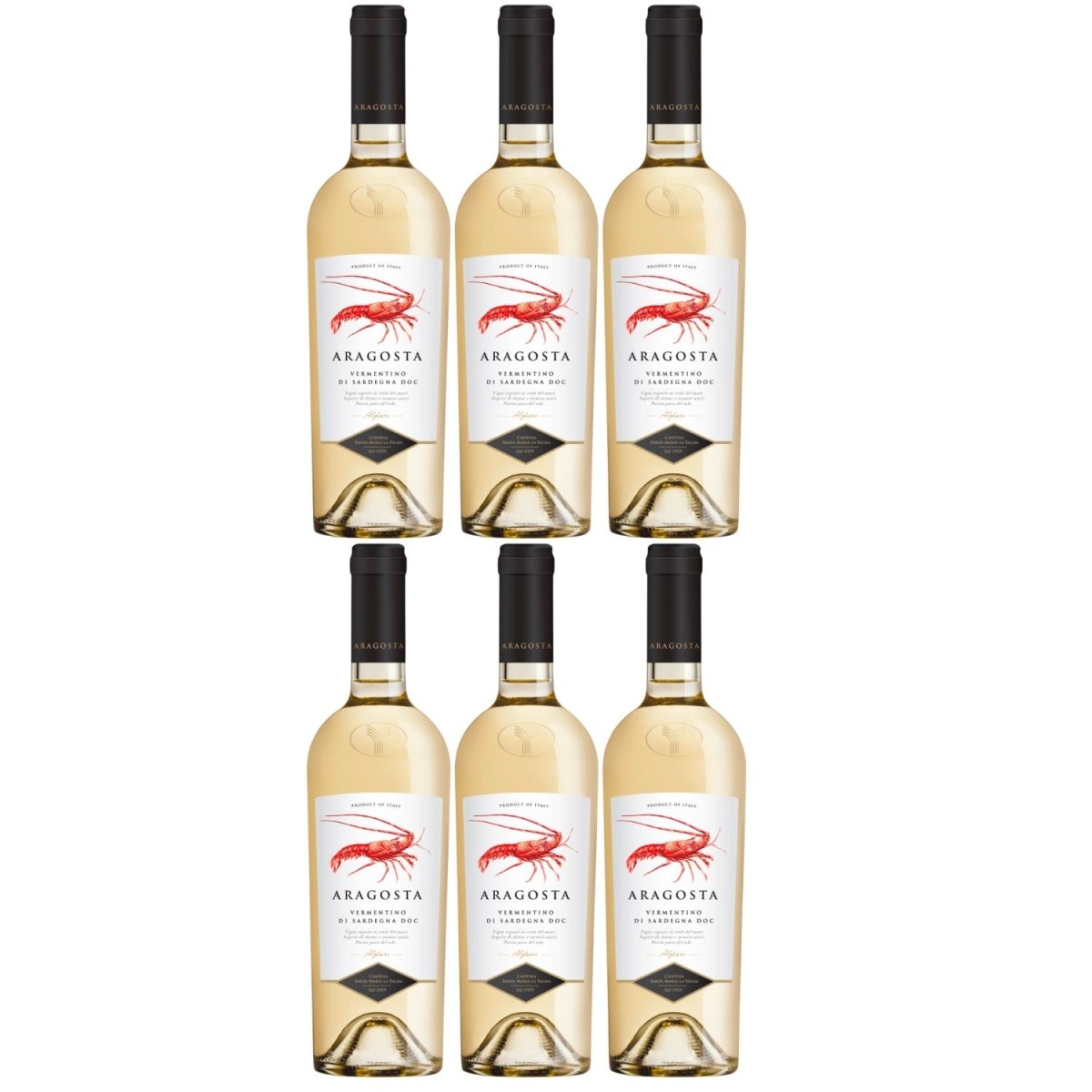 Aragosta Vermentino di Sardegna DOC Weißwein Wein trocken Italien (6 x 0,75l) - Versanel -