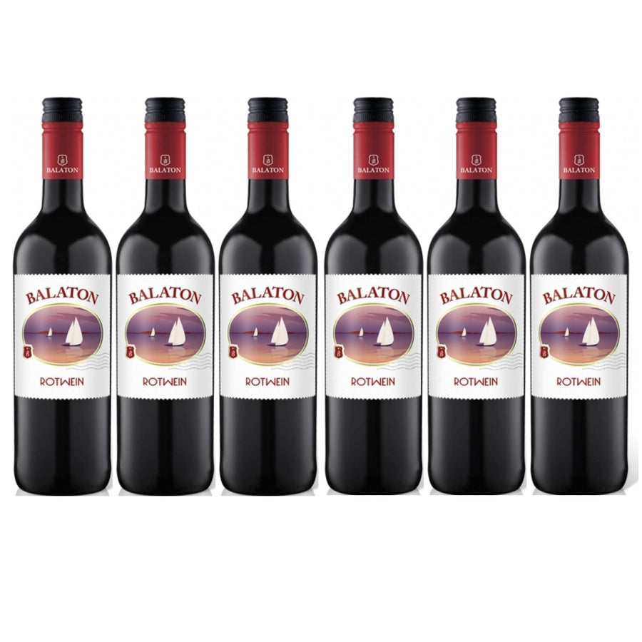 Balaton Pinot Noir Merlot Cabernet Sauvignon Rotwein Wein Halbtrocken Ungarn (6 x 0.75l) - Versanel -