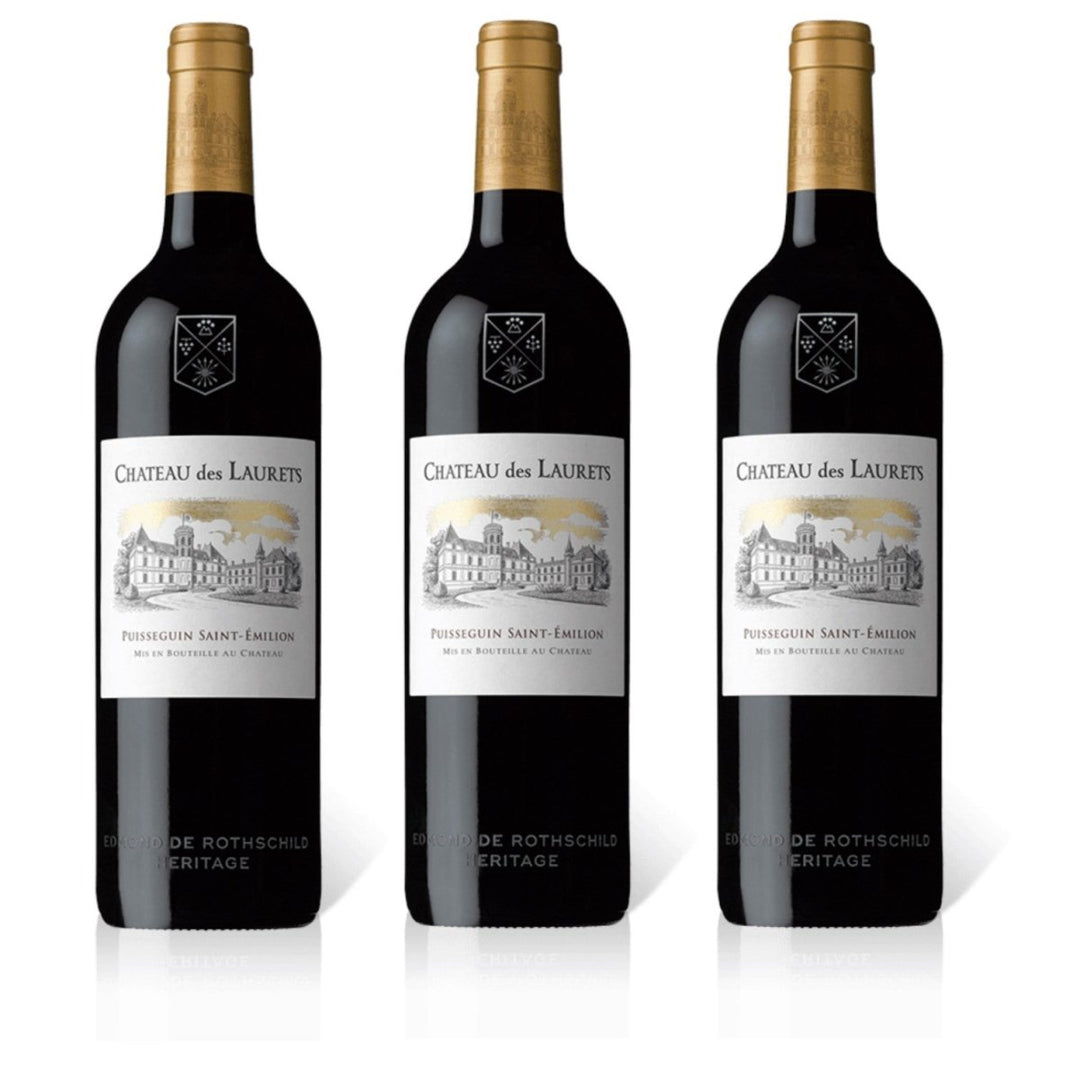 Baron Edmond de Rothschild Château des Laurets Rotwein Wein Trocken Frankreich (3 x 0,75l) - Versanel -