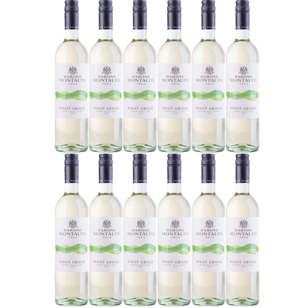 Barone Montalto Pinot Grigio Sicilia IGT Weißwein Wein Trocken IGT Italien (12 x 0.75l) - Versanel -