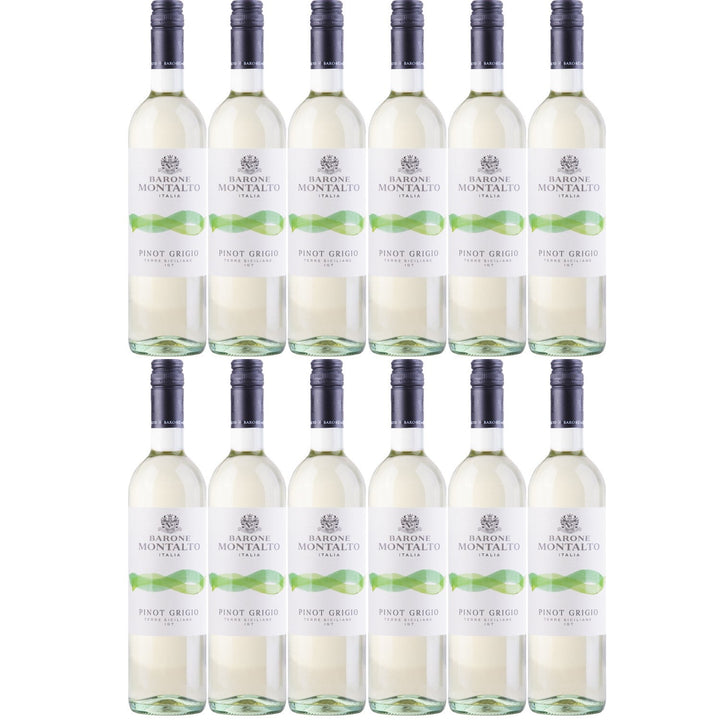 Barone Montalto Pinot Grigio Sicilia IGT Weißwein Wein Trocken IGT Italien (12 x 0.75l) - Versanel -