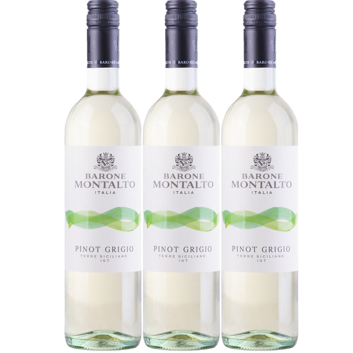 Barone Montalto Pinot Grigio Sicilia IGT Weißwein Wein Trocken IGT Italien (3 x 0.75l) - Versanel -